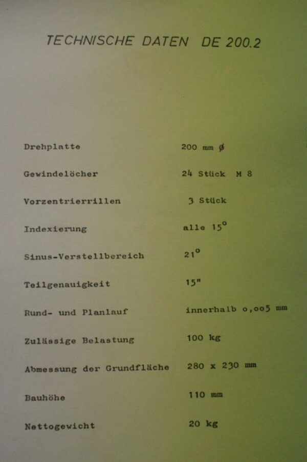 Ditzel DE200.2 Sinus erodeer draaitafel - Afbeelding 6